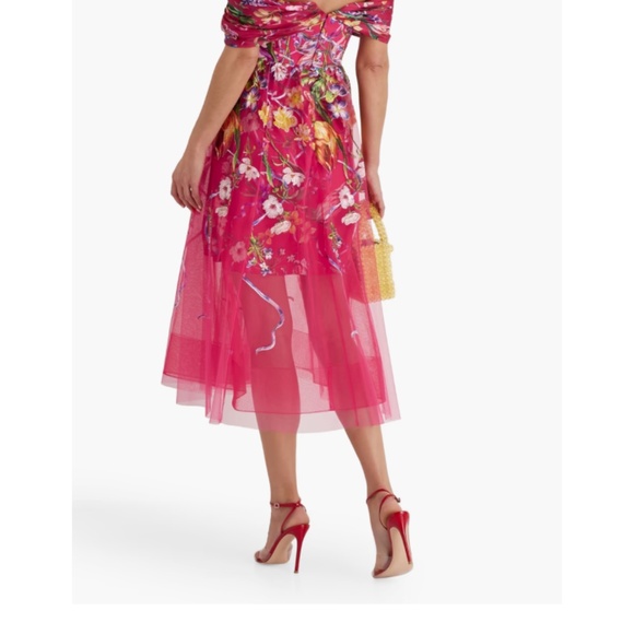Marchesa notte embroidered midi tulle dress - Picture 8 of 10